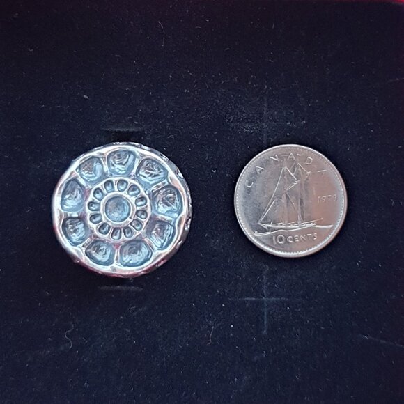 🌼 One-of-a-Kind Vintage Scandinavian Silver Floral Adjustable Statement Ring 🌼 - Picture 4 of 15